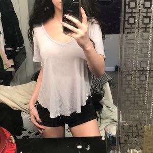 Very light purple v-neck